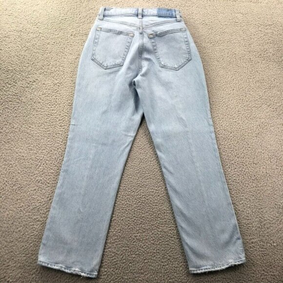 ABERCROMBIE Womens Size 28/6 XS The 90s Straight Ultra High Rise Split Hem Jeans - Picture 2 of 16